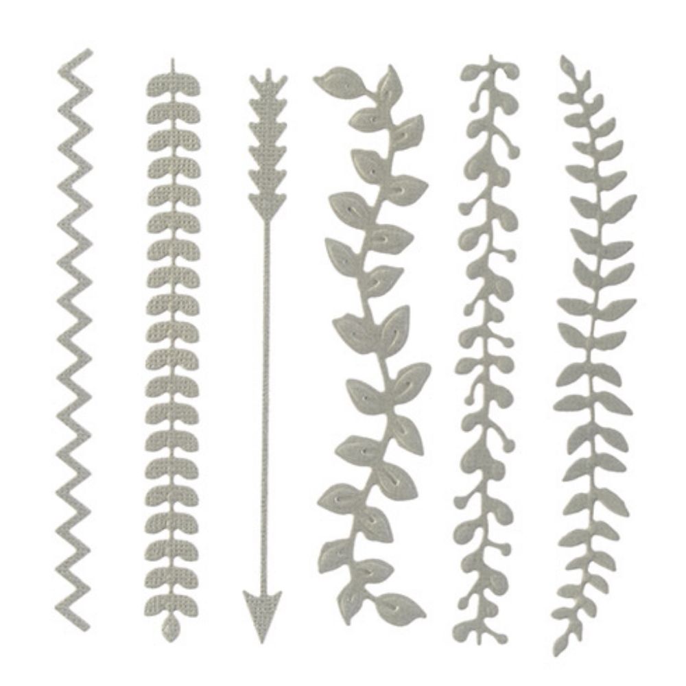Greenery &amp; Line Borders Dies / Suajes de Follaje y Bordes Dados de Corte / Suajes / Troqueles Darice