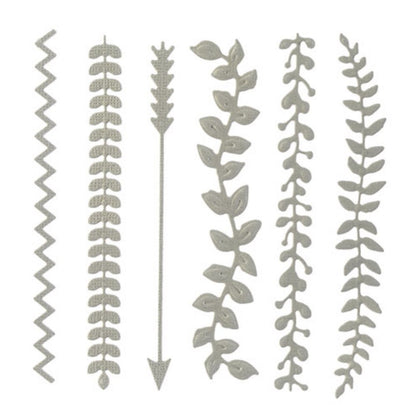Greenery &amp; Line Borders Dies / Suajes de Follaje y Bordes Dados de Corte / Suajes / Troqueles Darice
