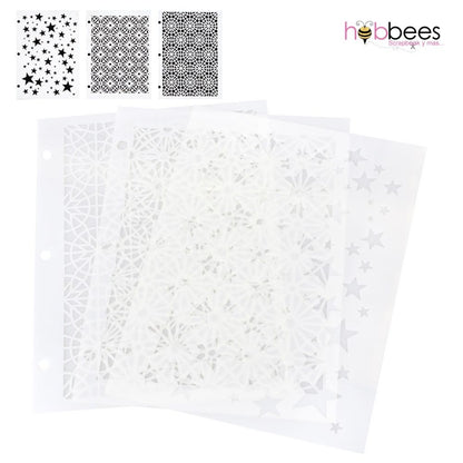 Starstruck Mixed Media Stencils / Estenciles de Deslumbramiento Esténciles / Plantillas Vicki Boutin