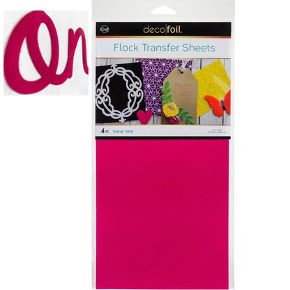 Flock Transfer Sheets Think Pink / Papel Transfer de Terciopelo Rosa Descontinuado iCraft