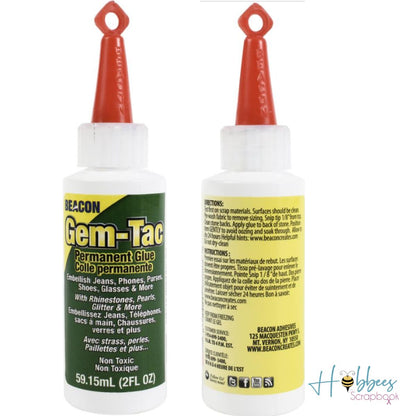 Gem-Tac Permanent Adhesive / Adhesivo Para Piedras y Gemas Adhesivos / Pegamentos Beacon