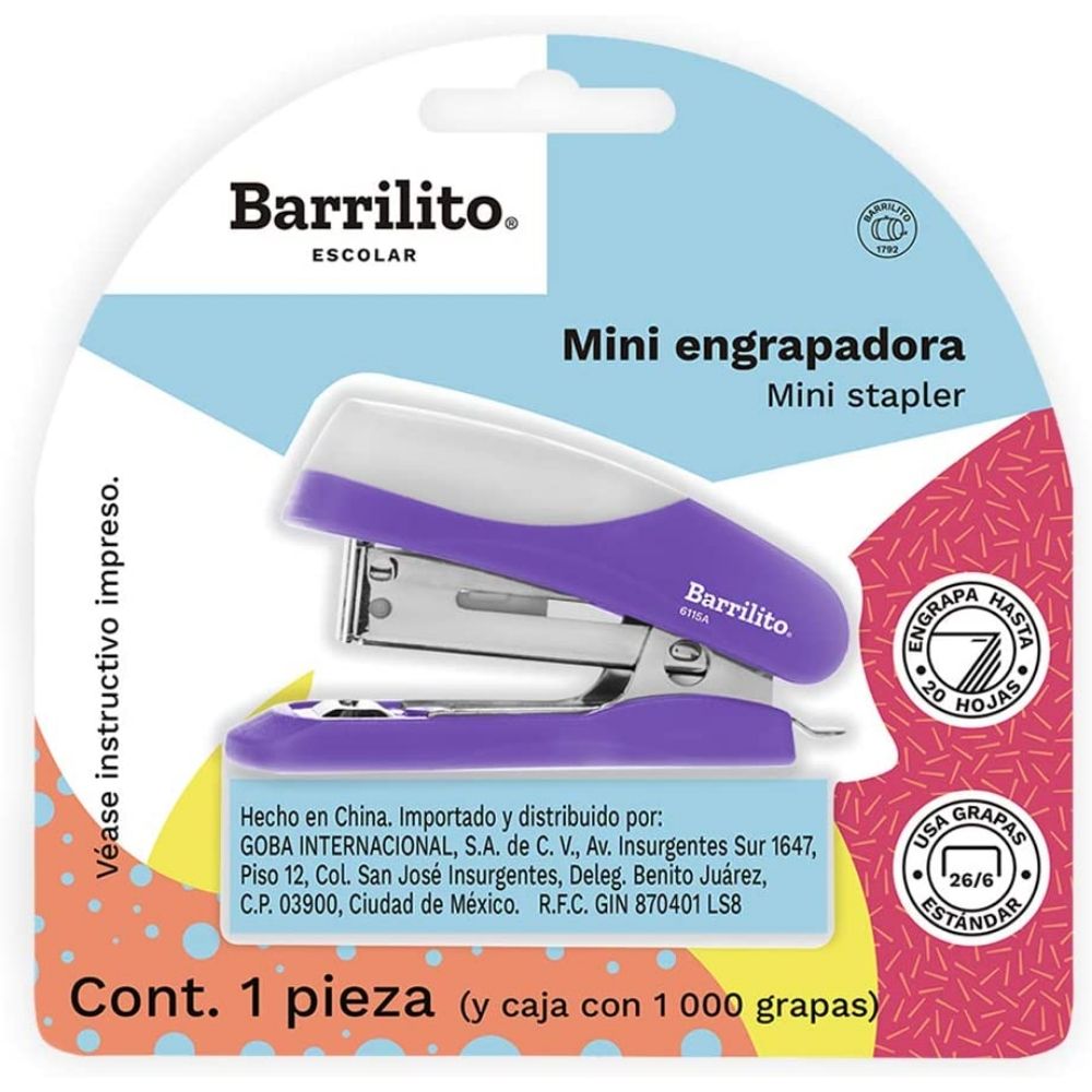 Mini Engrapadora y Grapas Descontinuado Barrilito