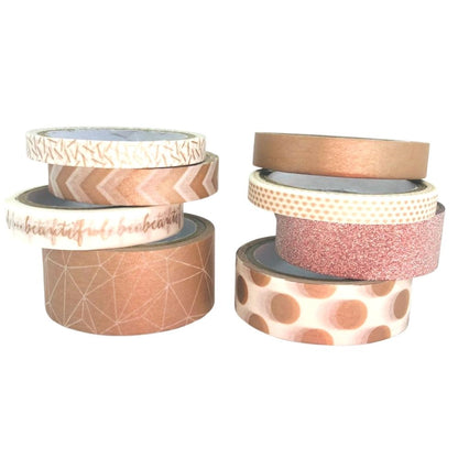 Beautiful Rose Gold Washi Tape / 8 Cintas Washi Oro Rosa Washi Tape American Crafts