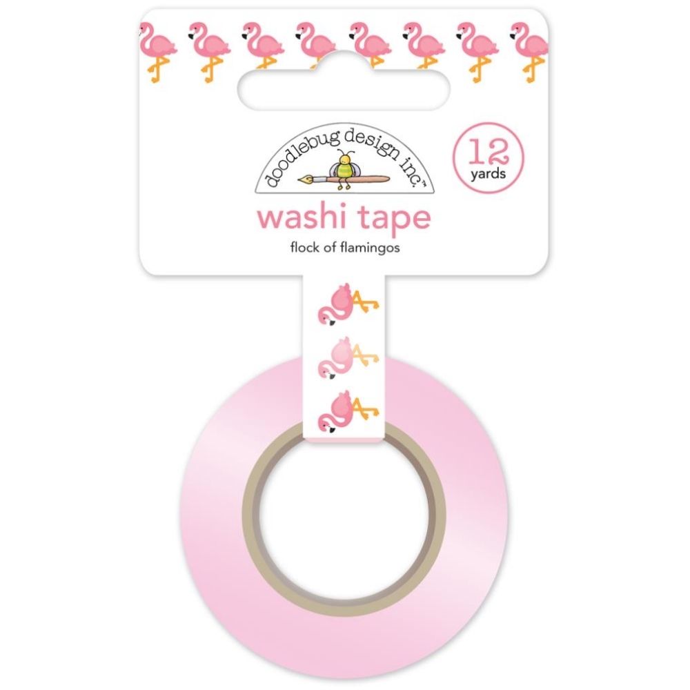 Flock Of Flamingos Washi Tape / Cinta Adhesiva Flamingos Washi Tape Doodlebug