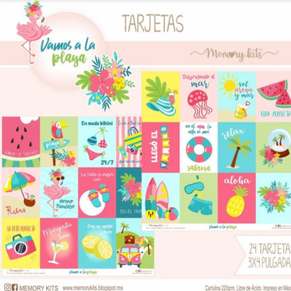 Kit de Papel Cartulina Vamos a la Playa Papel Memory Kits