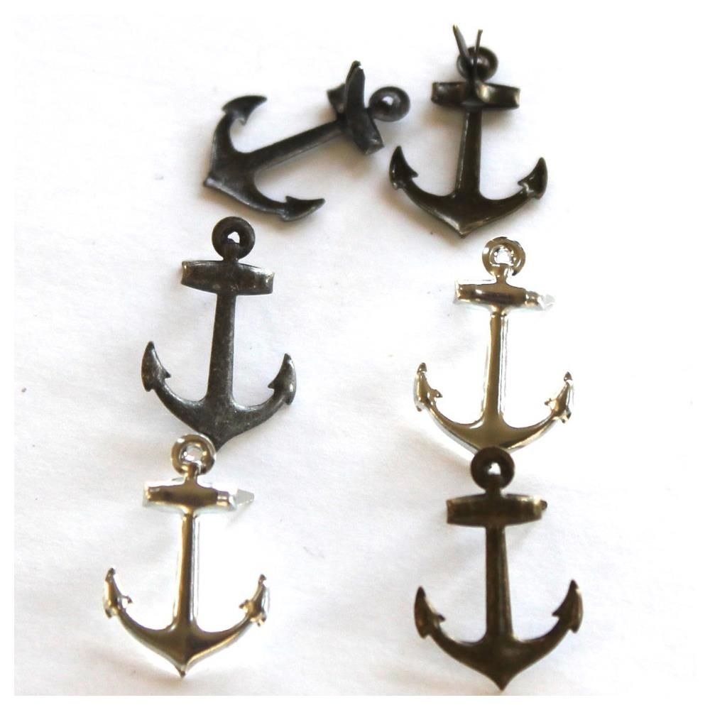 Metallic Anchor Brads / Brads de Ancla Marina Adornos / Embellishments Eyelet Outlet