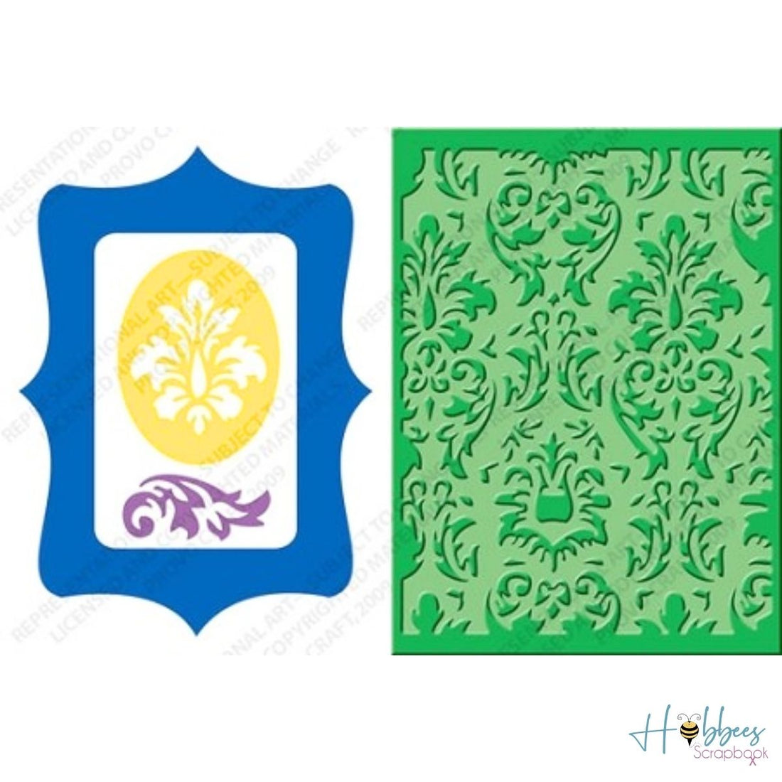 Combo Damask Frame / Combo de Suaje y Folder marco y Fondo Folders de Grabado Cuttlebug