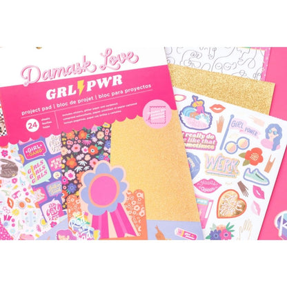 GRL PWR Paper Pad / Block de Papel Decorado Girl Power Papel Damask Love