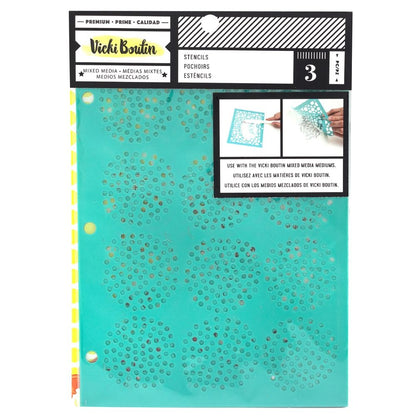 Kaleidoscope Mixed Media Stencils / 3 Estenciles Caleidoscopio Descontinuado Vicki Boutin