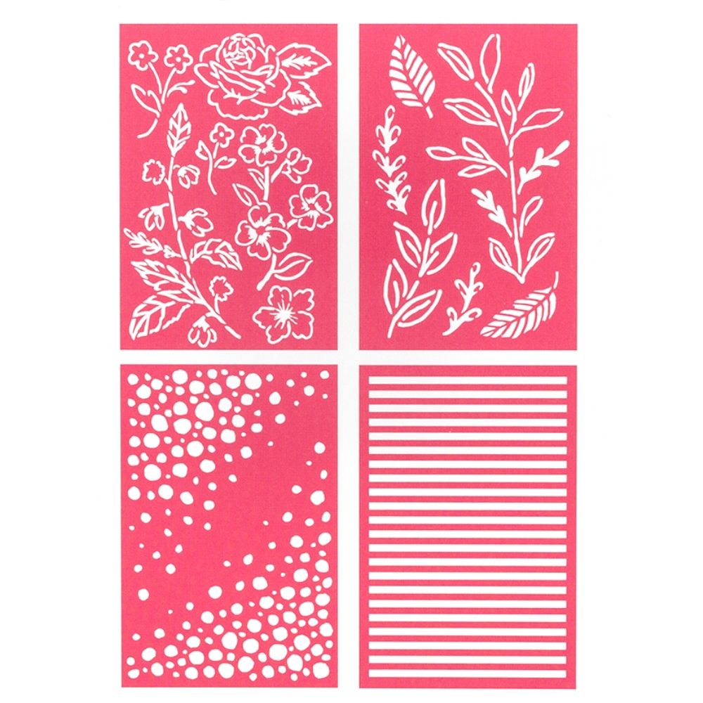 Pink Stencils / 4 Estenciles  American Crafts