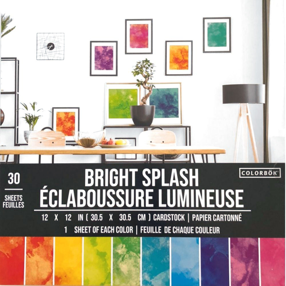 Bright Splash Cardstock / Block de Cartulina Colores Acuarela 12&quot; Papel Colorbok