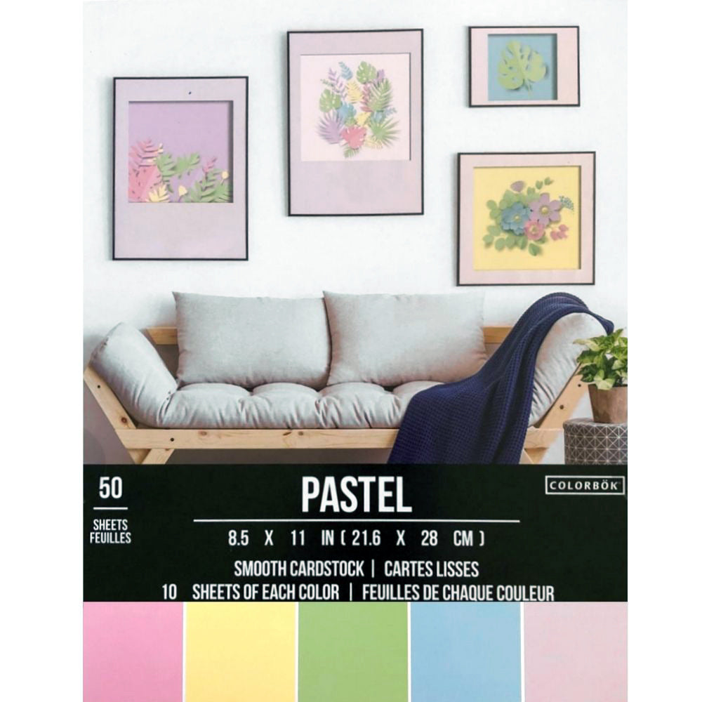 Pastel Smooth Cardstock / Block de Cartulina Colores Pastel 8.5 x 11