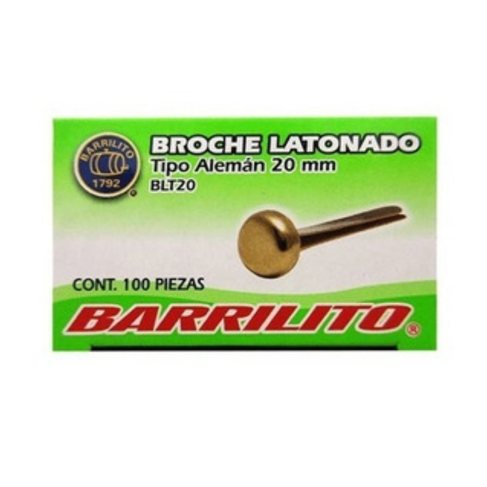Brads Latonados Tipo Alemán 20 mm Descontinuado Barrilito