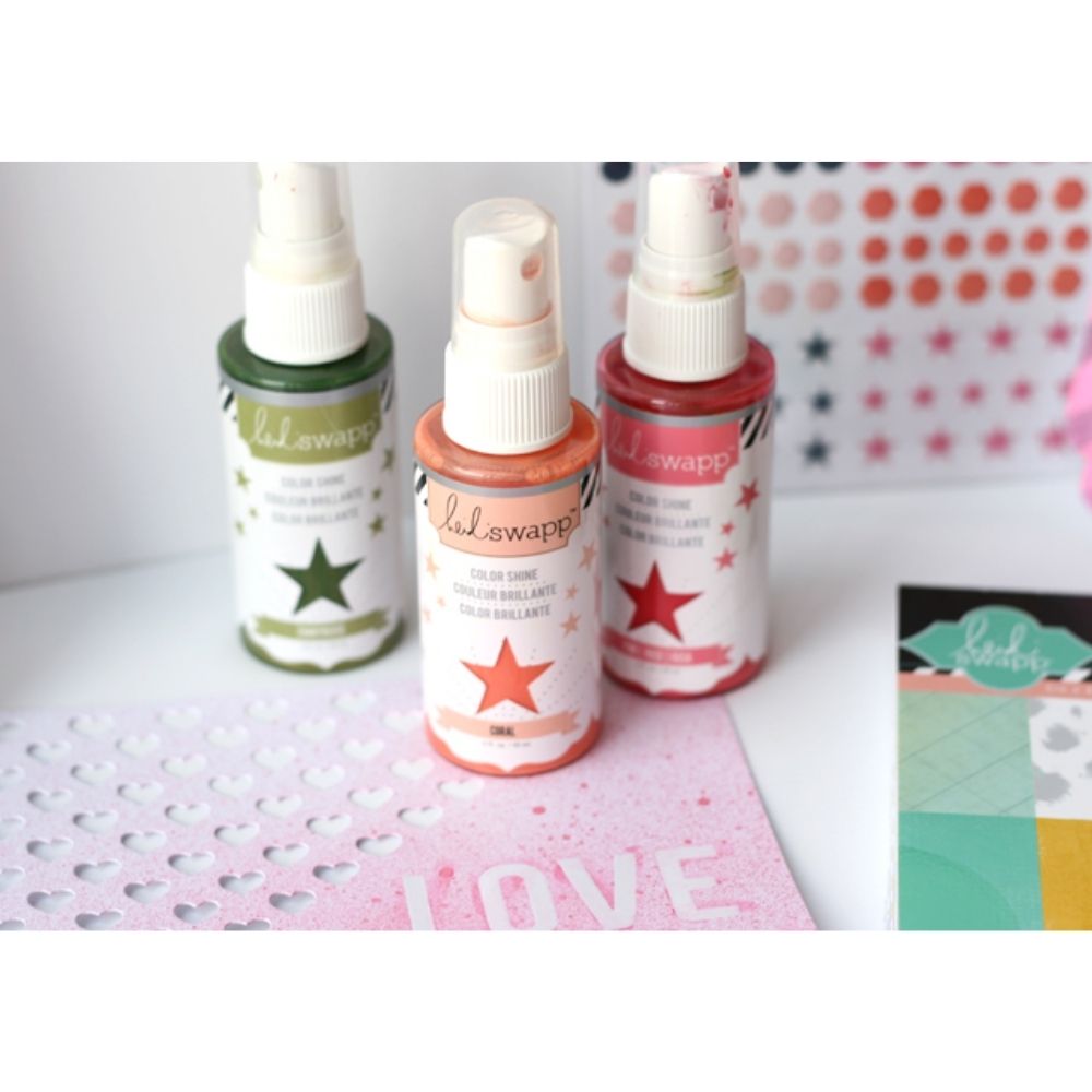 Color Shine Pack 3  / Kit de 6 Tintas en Spray con Brillitos Descontinuado Heidi Swapp