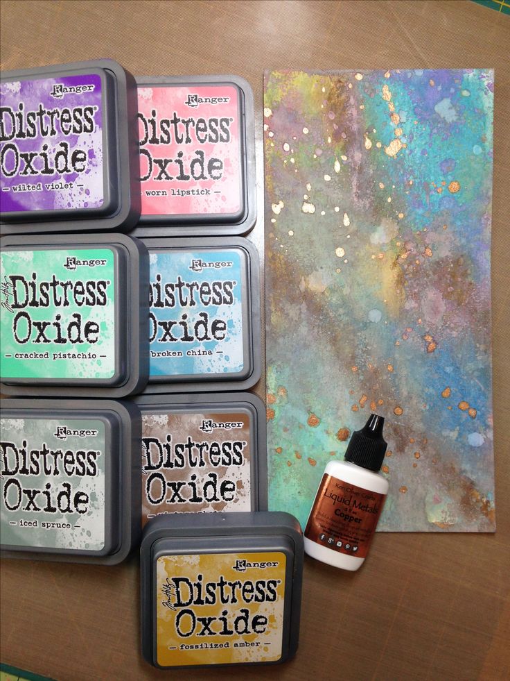 Tim Holtz Distress Oxide Broken China / Cojin de Tinta Efecto Oxidado Azul Tintas Ranger