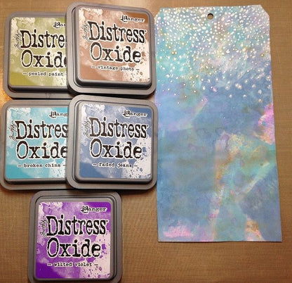 Tim Holtz Distress Oxide Broken China / Cojin de Tinta Efecto Oxidado Azul Tintas Ranger