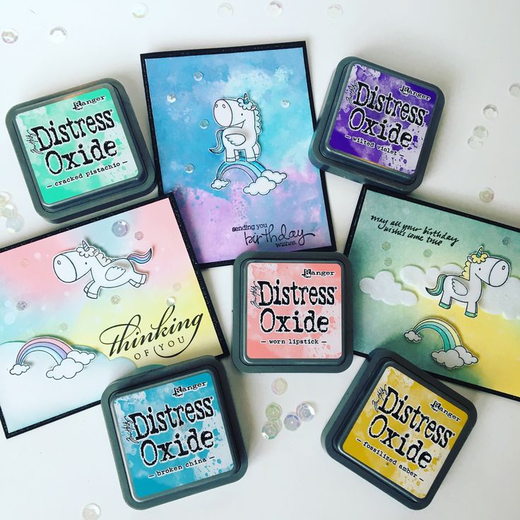 Tim Holtz Distress Oxide Broken China / Cojin de Tinta Efecto Oxidado Azul Tintas Ranger