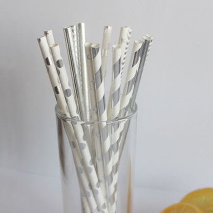 Paper Straws Silver / Popotes de Papel Decorativo Plateados Adornos / Embellishments American Crafts