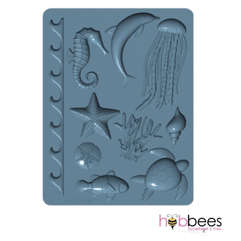 Flexible Push Mold Sea Life / Molde Flexible de Vida Marina Moldes Sculpey