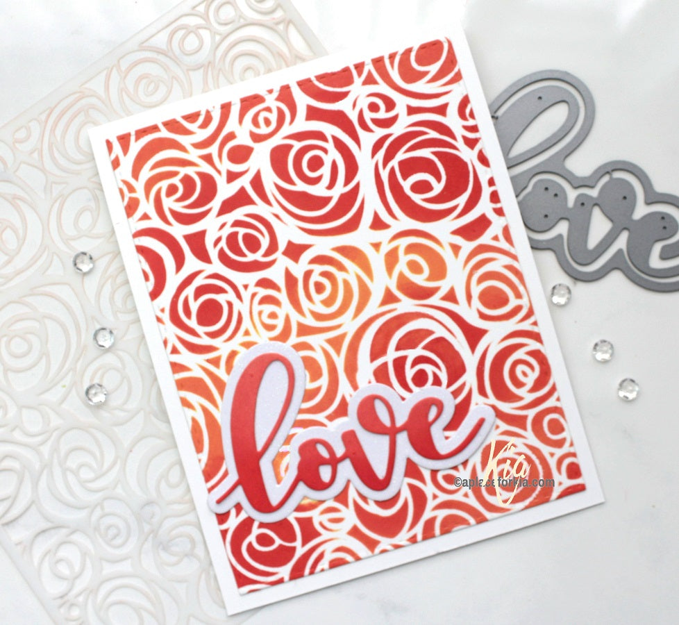 Scribbled Roses Stencil / Esténcil de Rosas Descontinuado Frantic Stamper