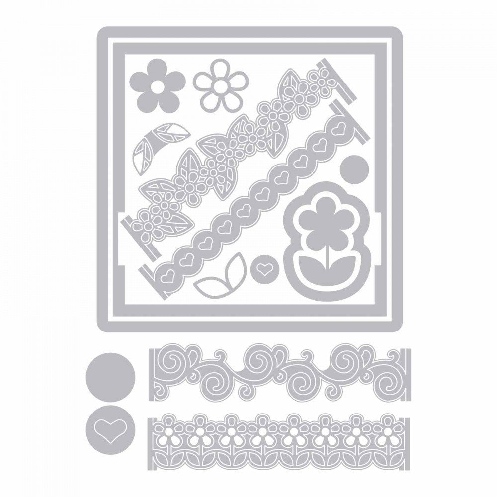 Framelits Die Card Front with Borders Drop-ins / Suaje de Tarjeta con Bordes Descontinuado Sizzix