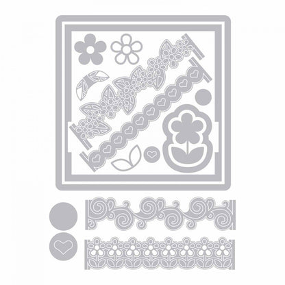 Framelits Die Card Front with Borders Drop-ins / Suaje de Tarjeta con Bordes Descontinuado Sizzix