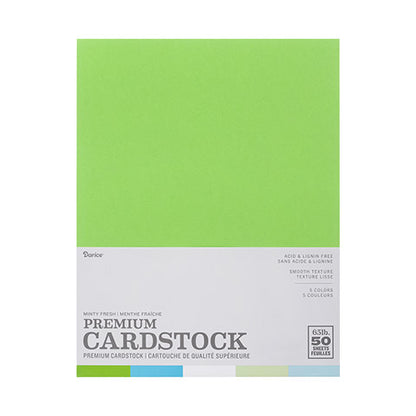 Minty Fresh Cardstock  / 50 Hojas de Cartulina Menta Fresca T. Carta Descontinuado Core&