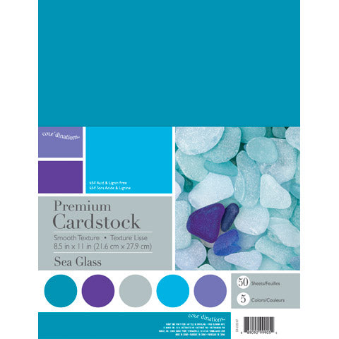 Sea Glass Premium Cardstock / Cartulina de Colores Tamaño Carta Descontinuado Core&