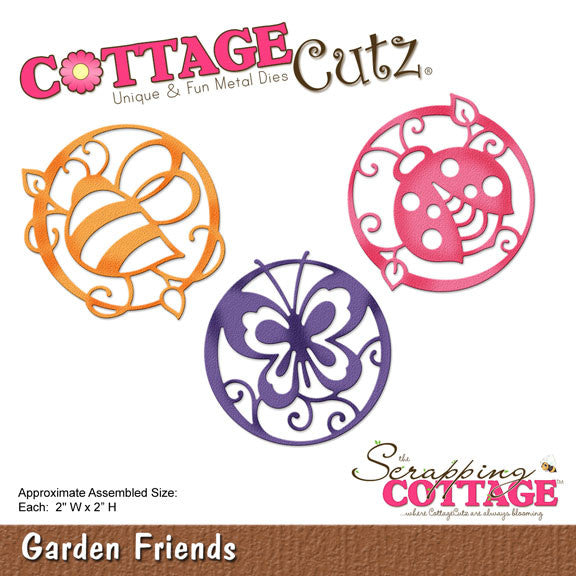 Garden Friends Die /  Suaje de Etiquetas de Animalitos de Jardín Dados de Corte / Suajes / Troqueles Cottage Cutz