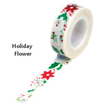 Washi Trendy Tape Holiday Flowers / Cinta Adhesiva Descontinuado Queen&amp;Co