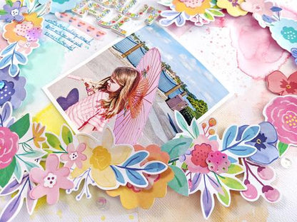 Bloom Street Cardstock Die-Cuts / Recortes de Figuras Florales Floreciendo Descontinuado Pink Paislee