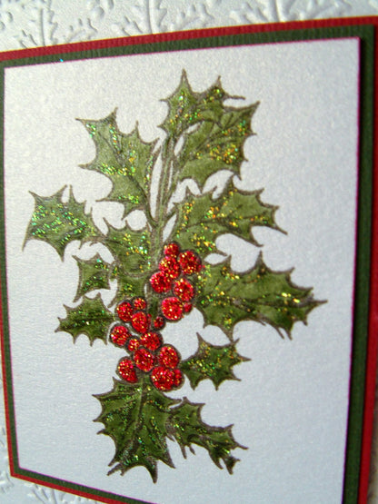 Stickles, Mercury Glass Holly / Pegamento de Brillos Verde Adornos / Embellishments Ranger