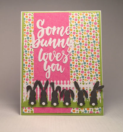 Some Bunny Loves You Die / Suaje de Conejos y Frase Dados de Corte / Suajes / Troqueles Cottage Cutz