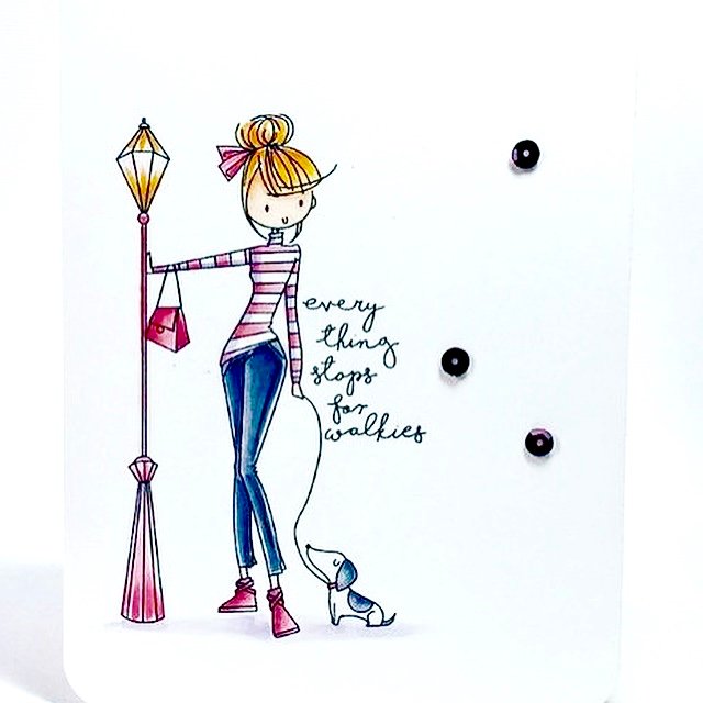 Cling Mounted Rubber Stamps Everything Stops for Walkies / Sello ClingTodo se Detiene Descontinuado LDRS Creative