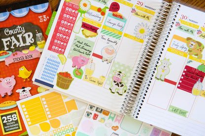 Sticker Book for Kids County Fair  / Libro con 258 Estampas Animales &amp; Alimentos Descontinuado Darice