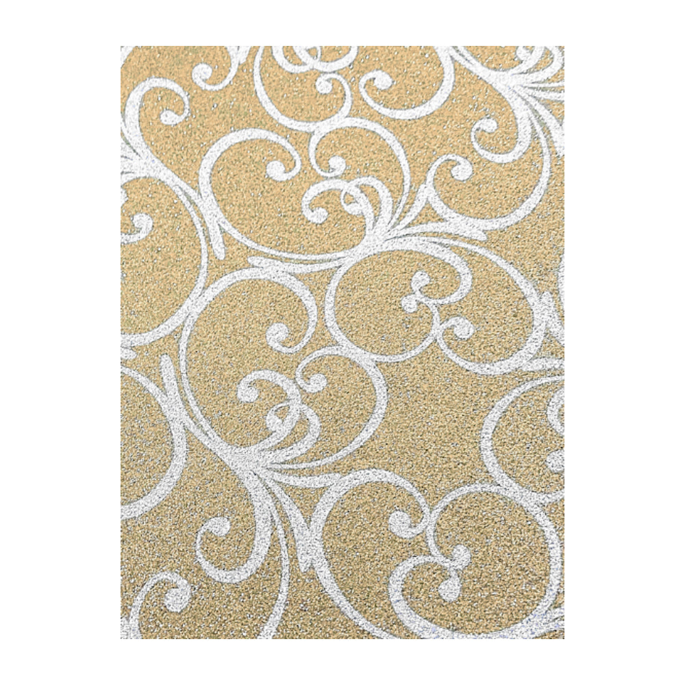 Pow Glitter Flourish Paper Pack / 4 Hojas de Papel Estampado Negro y Dorado Papel American Crafts