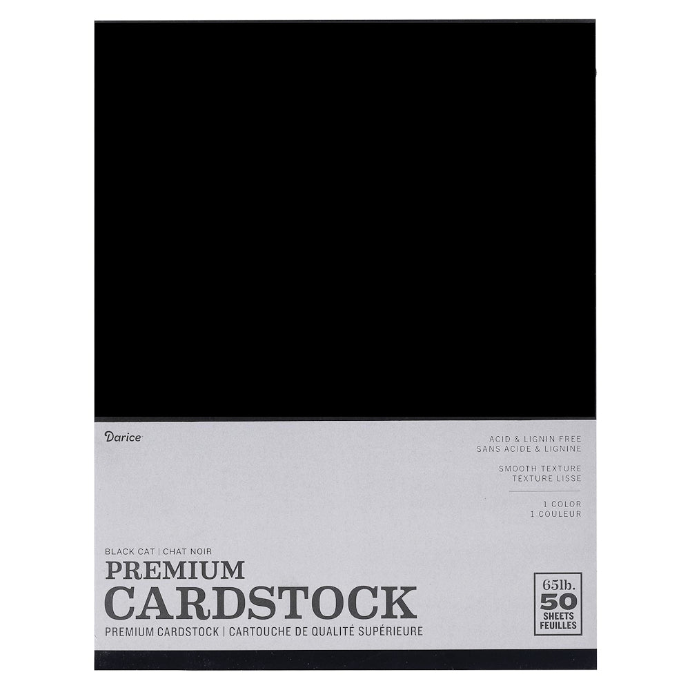 Black Cardstock  / 50 Hojas de Cartulina Negra T. Carta Descontinuado Core&