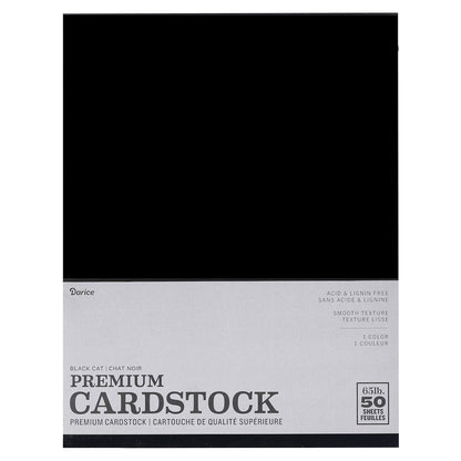 Black Cardstock  / 50 Hojas de Cartulina Negra T. Carta Descontinuado Core&