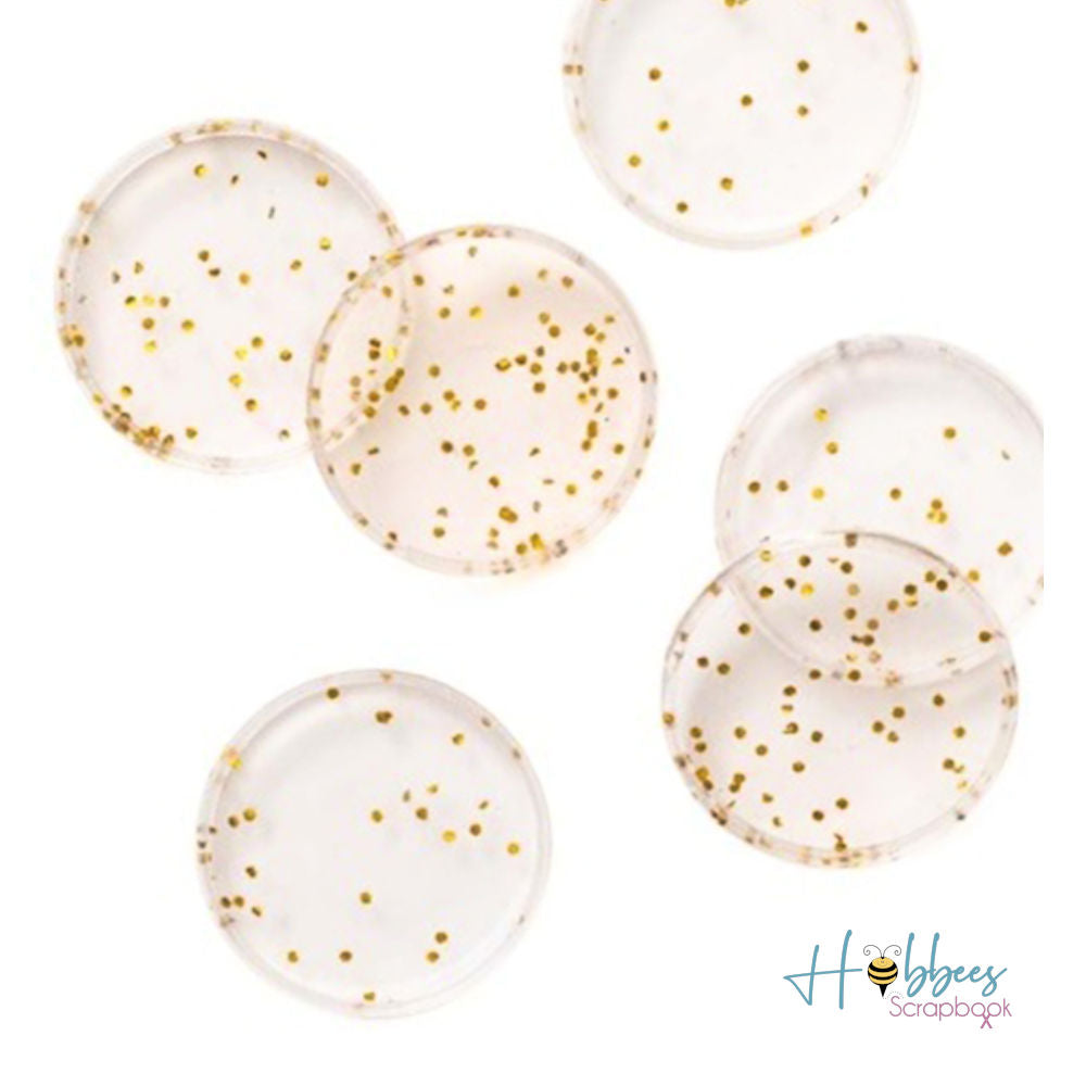 Medium Discs Gold Glitter / Discos para Agendas Glitter Dorado DESCONTINUADO Maggie Holmes