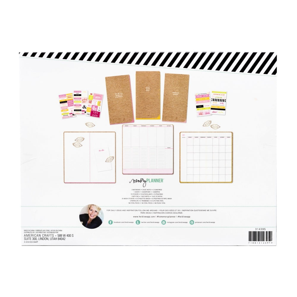 Memory Planner Pink Glitter / Kit de Agenda No Fechado Agendas y Journals Heidi Swapp