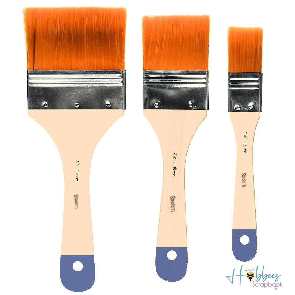 Studio 71 3 Brush Set / Set de 3 Brochas Planas Descontinuado Darice