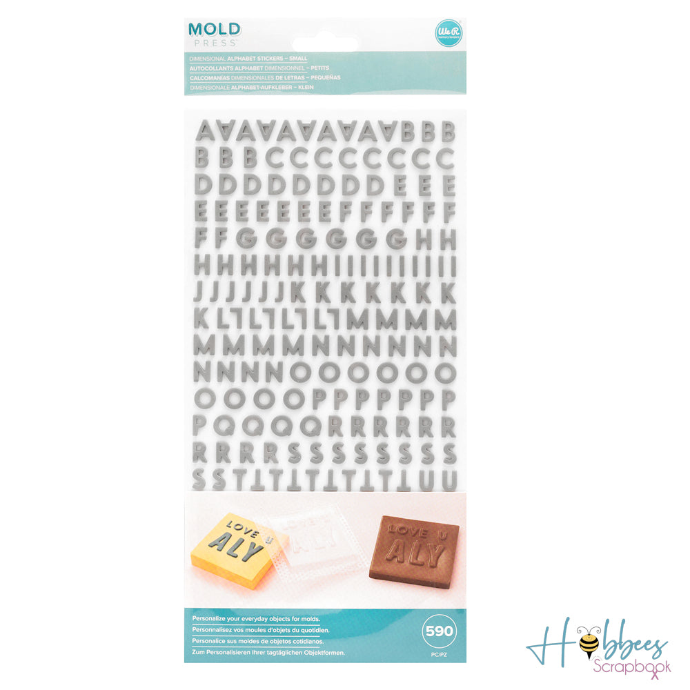 Mold Press Alphabet Stickers / Estampas de Alfabeto 3D Minúsculas Estampas We R Memory Keepers