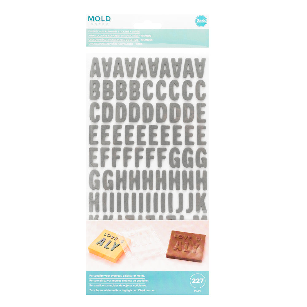 Mold Press Alphabet Stickers / Estampas de Alfabeto 3D Mayúsculas Estampas We R Memory Keepers