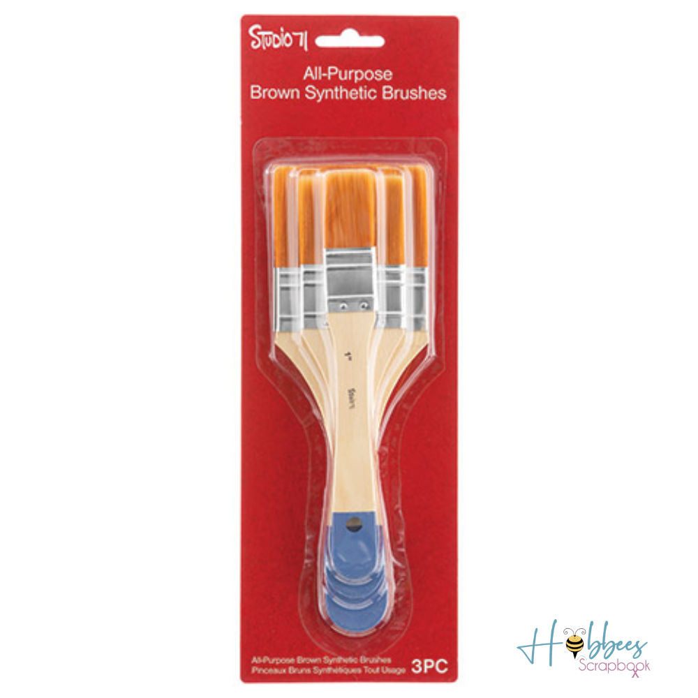 Studio 71 3 Brush Set / Set de 3 Brochas Planas Descontinuado Darice