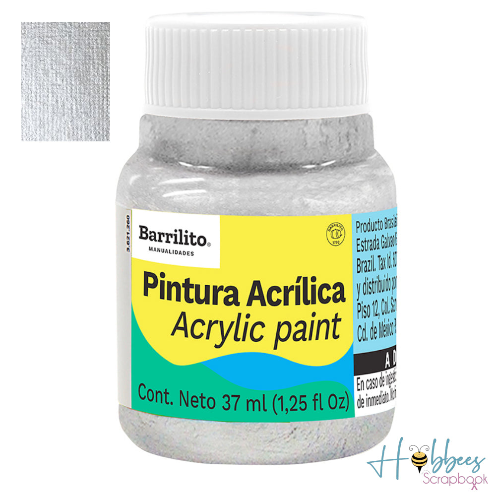 Pintura Acrílica Metálica Plateada Acrìlicos Barrilito