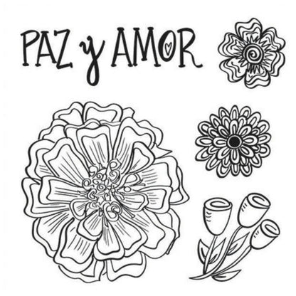 Framelits Die &amp; Stamp Paz &amp; Amor / Suaje y Sello de Amor y Paz Dados de Corte / Suajes / Troqueles Sizzix