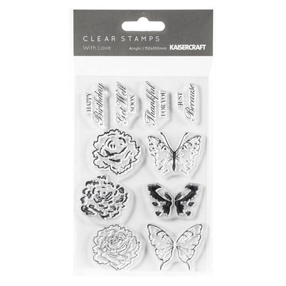 With Love Clear Acrylic Stamps / Sellos de Polímero Sellos Kaiser Craft