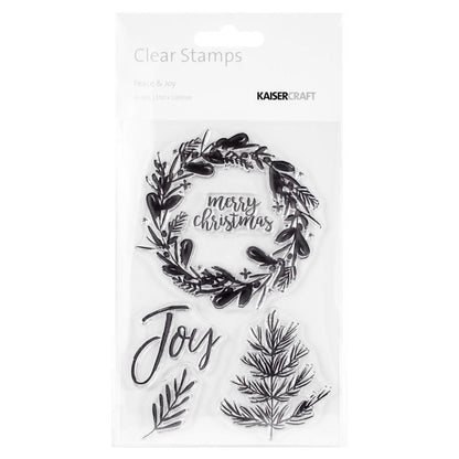 Peace &amp; Joy Clear Acrylic Stamps / Sellos de Polímero Descontinuado Kaiser Craft