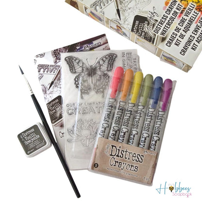 Tim Holtz Distress Watercolor Kit / kit de Crayones Acuarelables Colores y Plumones Ranger