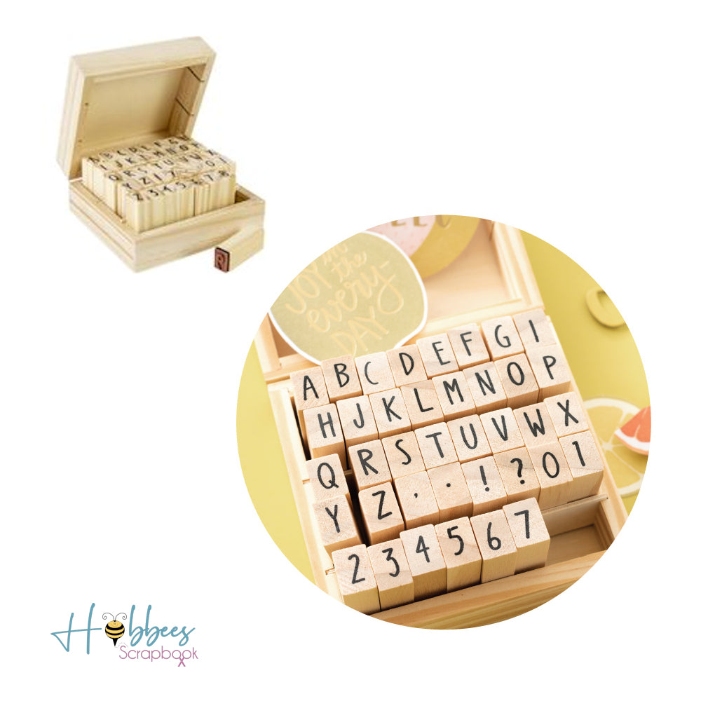 Goldenrod Alphabet Stamp Ink Pad / 40 Sellos Letras y Números Descontinuado American Crafts